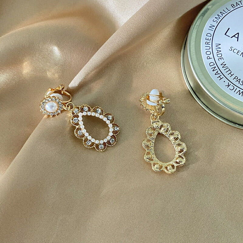 ピアス イヤリング アクセサリー パール シルバーポスト ビンテージ ファッション[J][K](T)