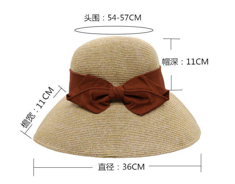 麦わら帽子 ストローハット レディース 小顔 つば広 折り畳み リボン 上品 大人女子 携帯 つばが広い 日焼け対策 UV対策 旅行 ビーチ プール 海 大きいリボン サンバイザー [J](T)
