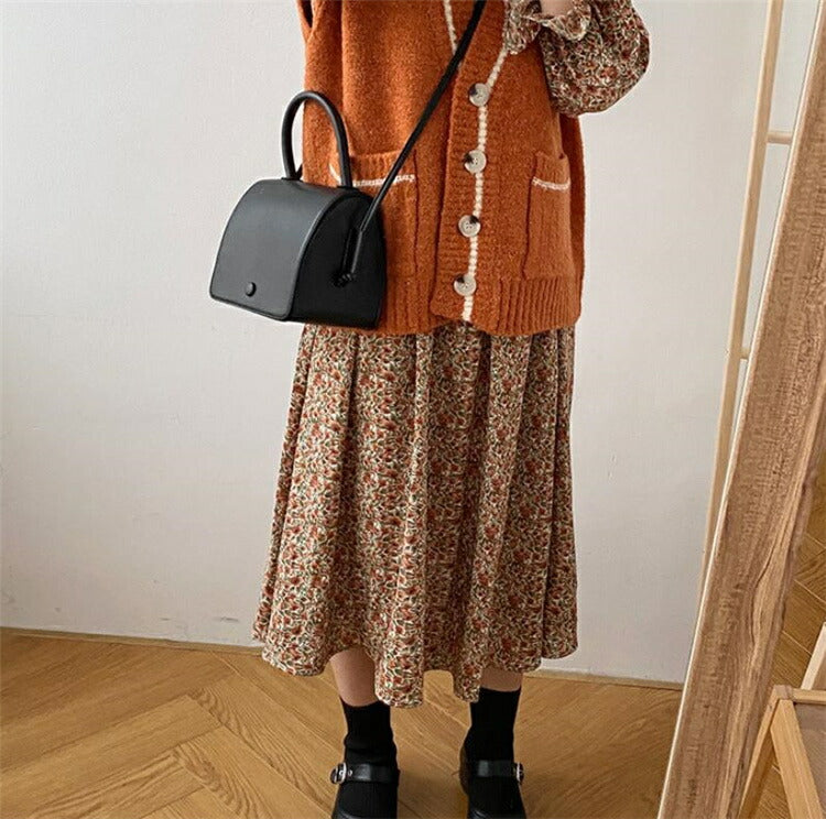 韓国ファッション  若見せ スモールスクエアバッグ PU クロスボディバッグ[J](T)