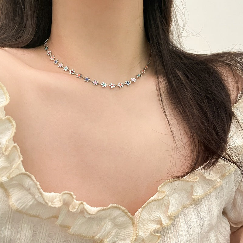 ネックレス 花 デザイン アクセサリー 韓国ファッション[J][K](T)