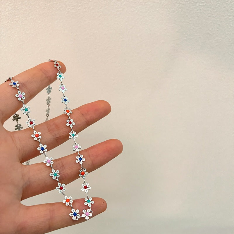 ネックレス 花 デザイン アクセサリー 韓国ファッション[J][K](T)