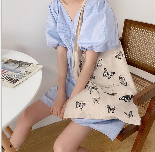バッグ トートバッグ エコバッグ シンプル ビンテージ 綿麻 オシャレ [J][K](T)