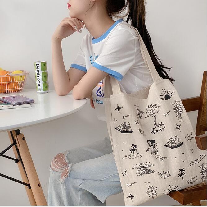 バッグ トートバッグ エコバッグ シンプル ビンテージ 綿麻 オシャレ [J][K](T)