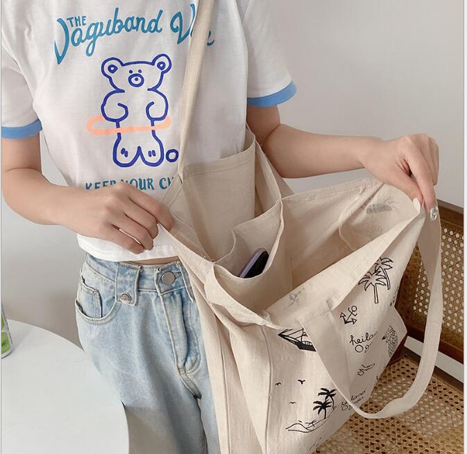 バッグ トートバッグ エコバッグ シンプル ビンテージ 綿麻 オシャレ [J][K](T)