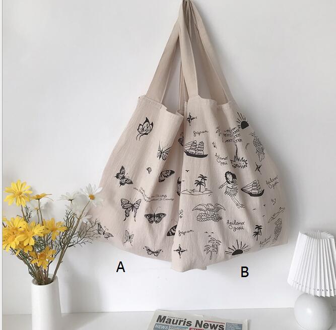 バッグ トートバッグ エコバッグ シンプル ビンテージ 綿麻 オシャレ [J][K](T)